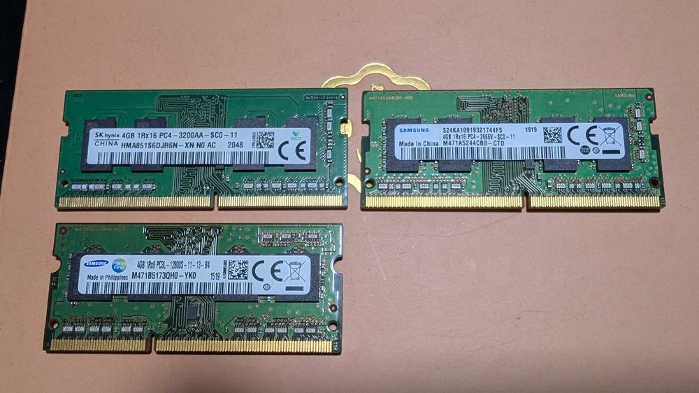 Memória para portátil 4GB  DDR3 e DDR4