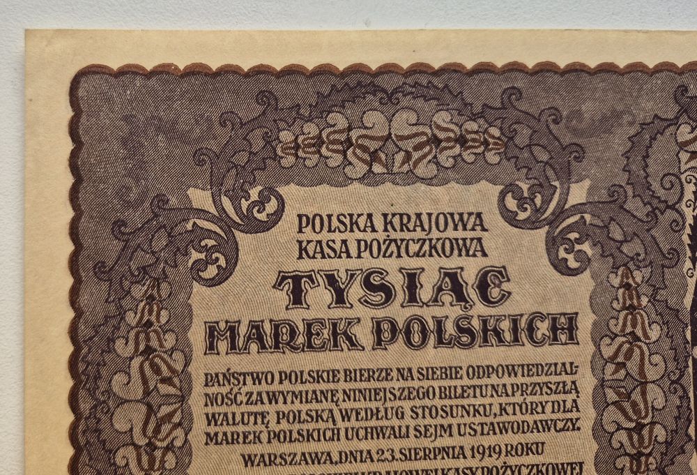 Польща 1000 марок 1919 р. aUNC