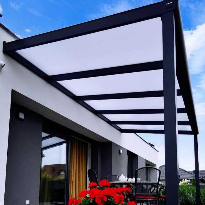 Aluminiowe zadaszenie tarasu 6 x 3 - dach poliwęglan
