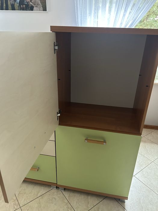 Szarka drewniana zielona bezowa