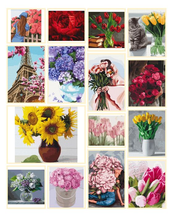 Картини по номерах весняні сюжети, зимові сюжети