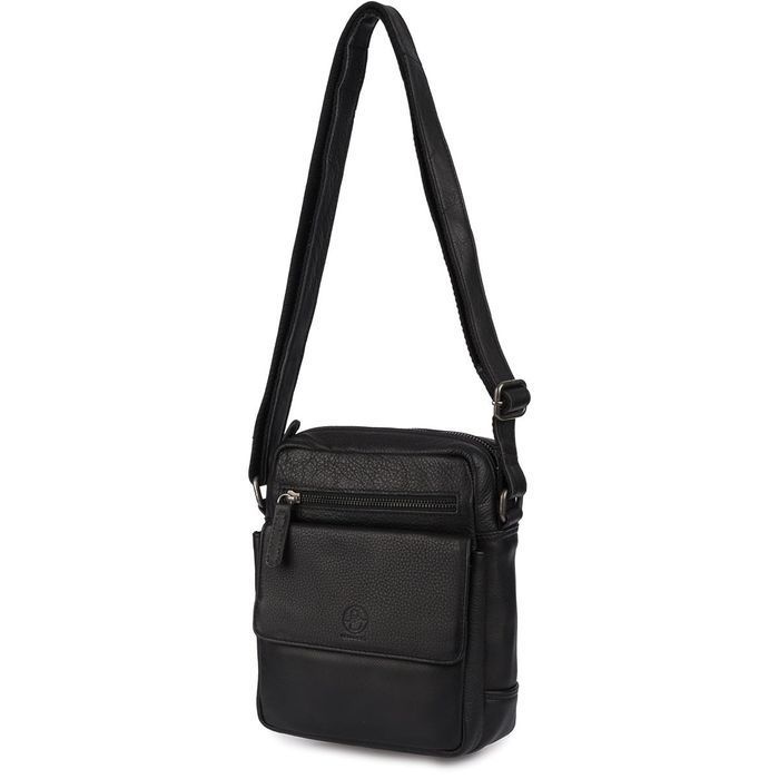 Torba skórzana czarna AMADEO I ze skóry naturalnej mocna wytrzymała