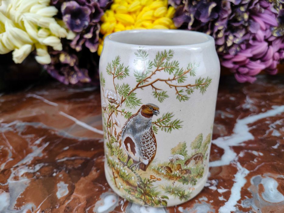 Ładny ceramiczny myśliwski kufel - Kuropatwa - 0,5 L