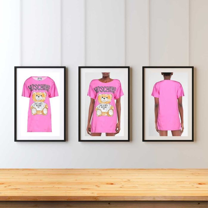 ekskluzywny materiał tkanina wiskoza Moschino Teddy Bear miś