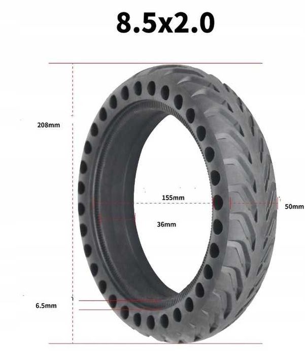 Wytrzymała Opona Pełna 8,5x2 do Hulajnogi Xiaomi M365 PRO