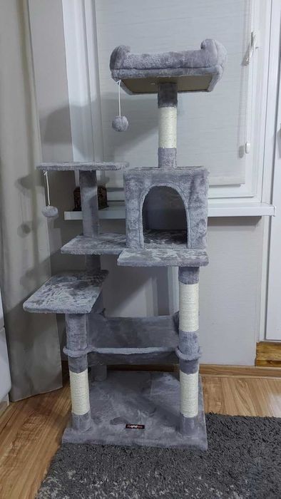 Drapak dla kota Wysoki duży drapak dla kota domek legowisko 143cm NOWY