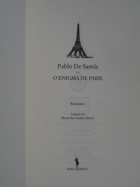 O Enigma de Paris de Pablo de Santis - 1ª Edição