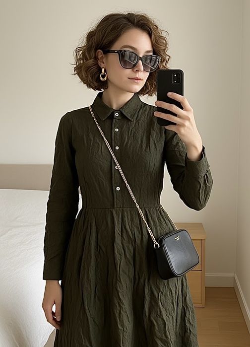 Vestido casula verde