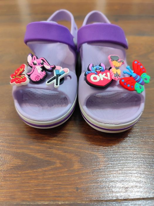 Crocs c12 29 30 sandały na rzepy wodoodporne z przypinkami stitch ange