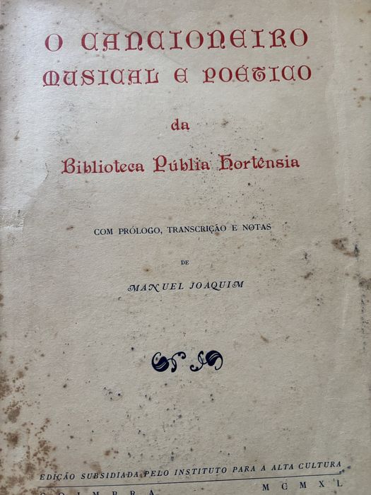 Cancioneiro musical e poético da Biblioteca Públia Hortênsia