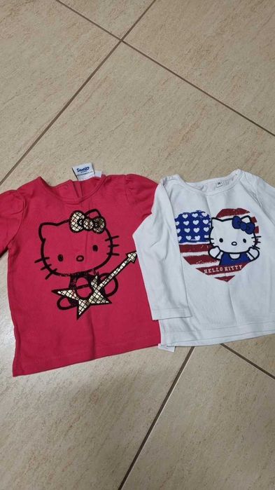 Zestaw 2 Bluzeczek bawełnianych dla dziewczynki r.74 Hello Kitty. Nowe