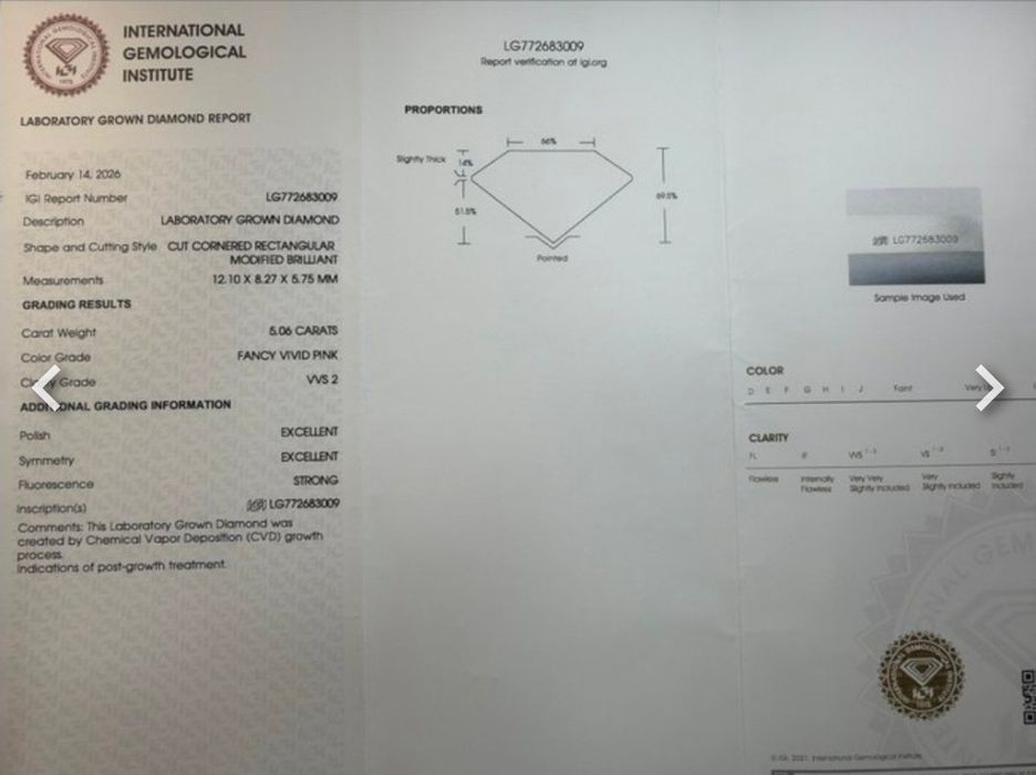 Anel de diamantes de laboratório certificados
