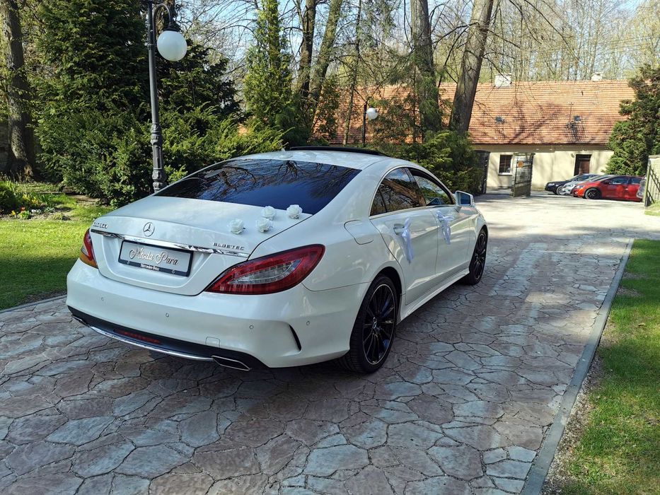 Mercedes CLS Biała Perła Samochód/Auto do Ślubu Wesele Cennik