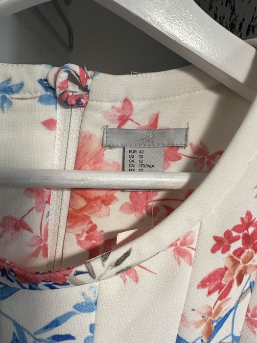 Zwiewna sukienka w kwiatki letnia h&m XL