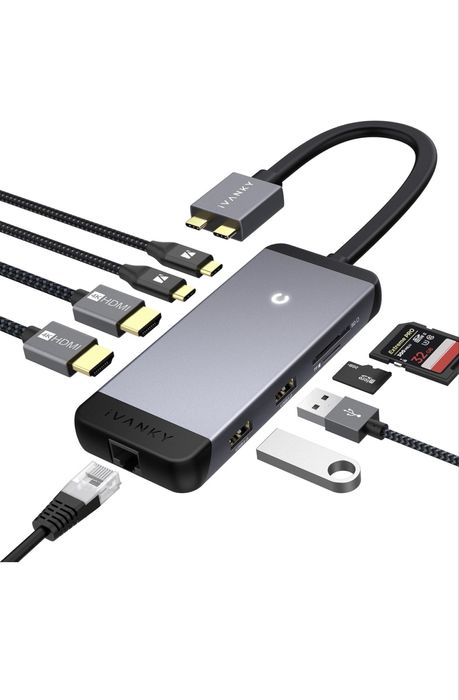 IVANKY USB C Hub MacBook Pro, 9 in 2 Dual USB C Dock