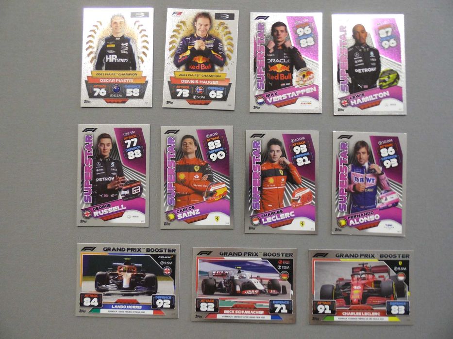 Lote de 288 Cartas Formula 1 Topps Turbo Attax 2022