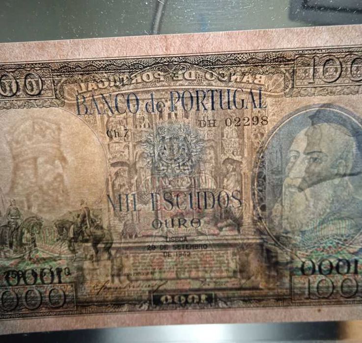 Nota 1000$00 escudos 1942 - Portes Grátis