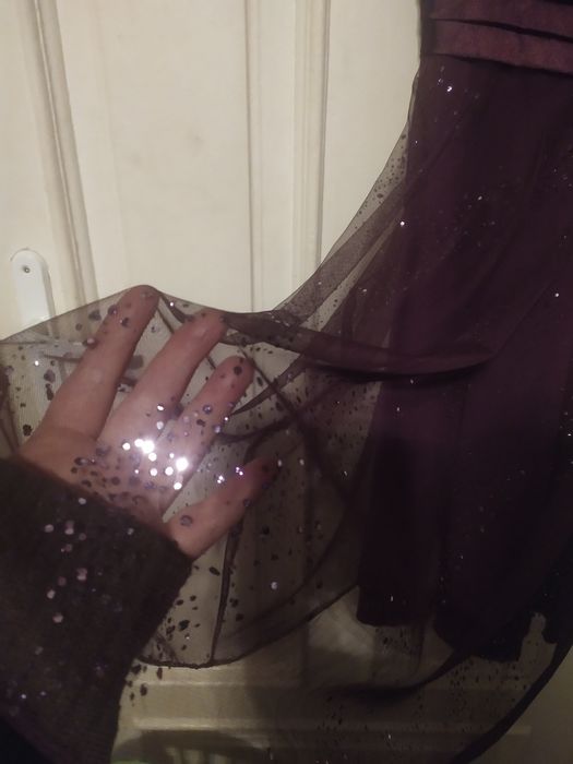 Sukienka śliwkowa piękna ,wesele, rozm40-42