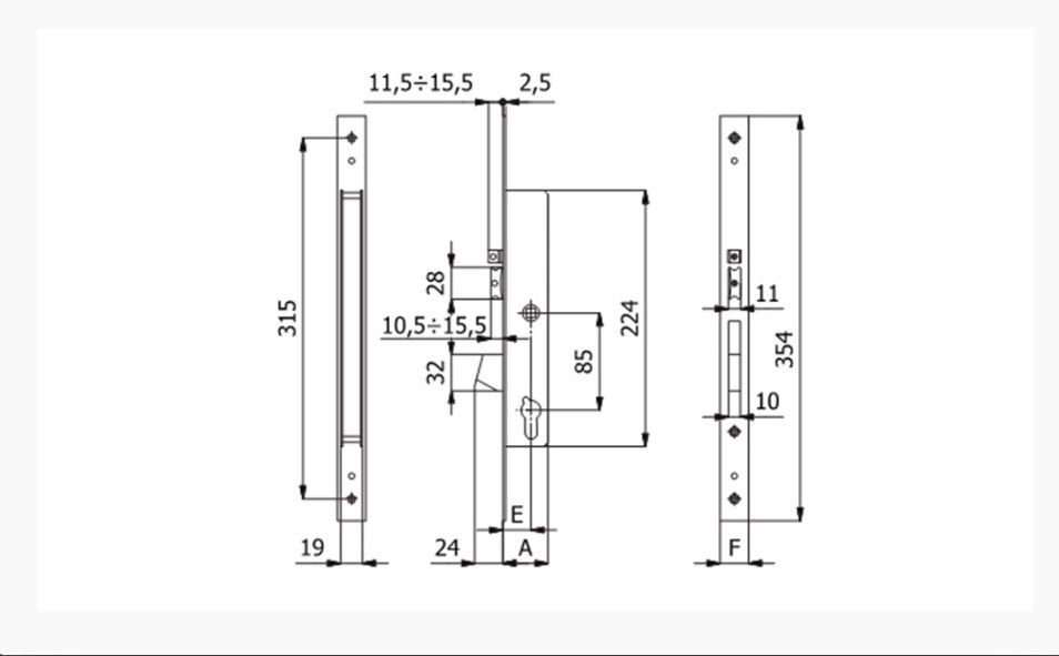 Fechadura Eléctrica embutir Omec 35mm nova