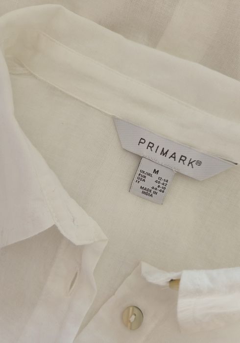 Молочная белая рубашка оверсайз New look Primark  лен коттон