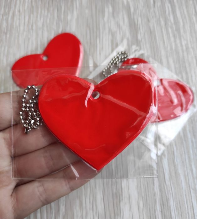 Рефлектор сердечко, світловідбивач, флікер, брелок