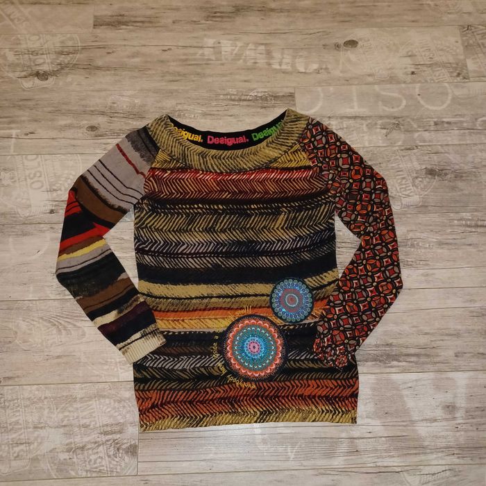 Desigual sweter ślicznota kolorowa super stan dla M/L