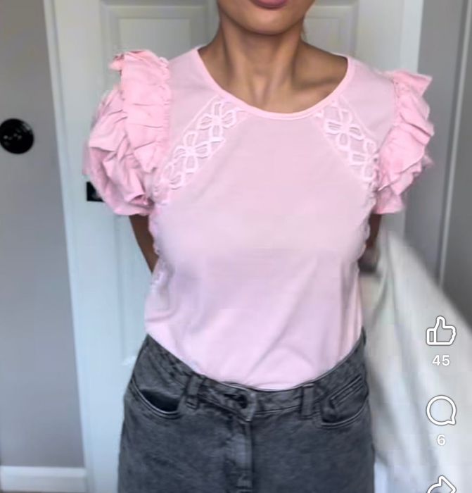 Bluzka różowa bufki
