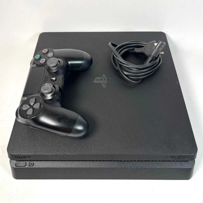 PS4 Slim 1TB Desbloqueada + GTA 5 + FC26 + RD2 + 1 Comando Novo + Cabo