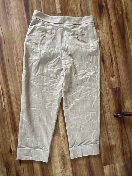 Spodnie proste 40 42 xl massimo dutti paski   7/8 cygaretki
