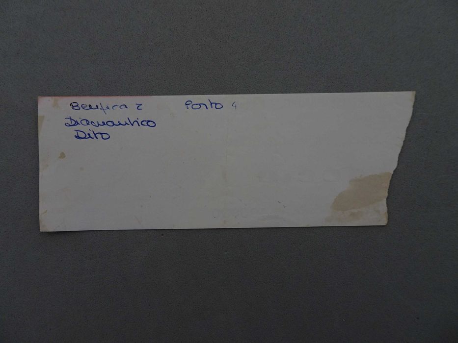 Bilhete futebol Benfica Porto VII Supertaça Cândido de Oliveira 1986