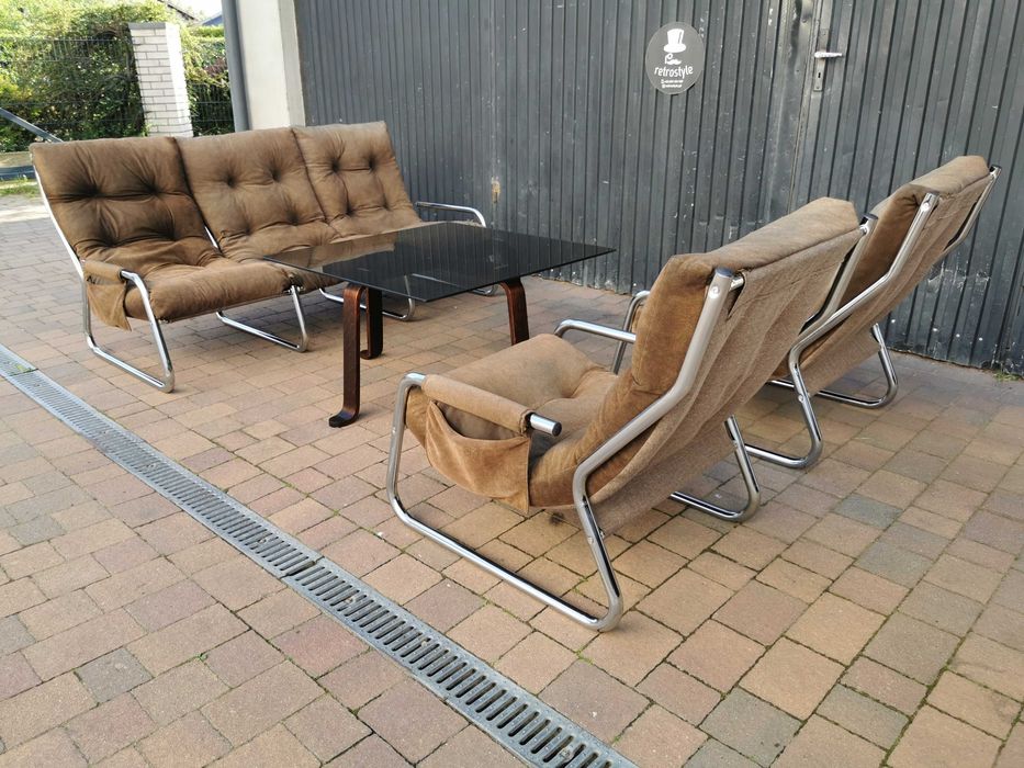 Sofa + 2x fotel proj. Gillis Lundgren dla IKEA, Szwecja '70, Vintage