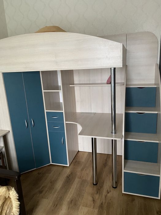 Ліжко-горище. Дитячі меблі. Матрас та офісний стілець у подарунок