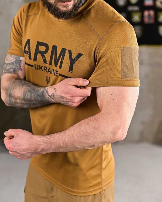 Тактична футболка ARMY UKRAINE CoolMAX Койот Розміри S-3XL