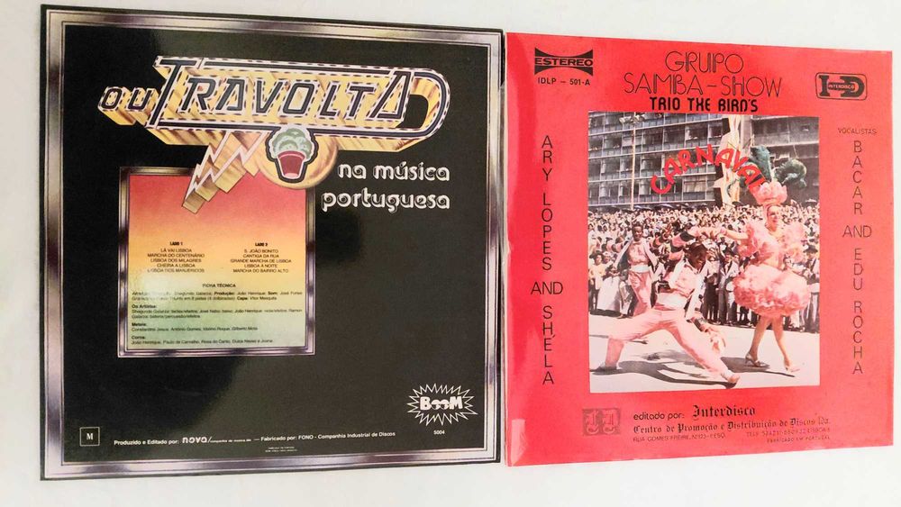 Pacote de 2 Discos de Vinil de Musica em Português