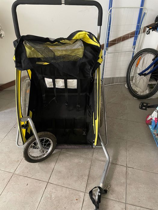 Reboque em excelente estado para bicicleta e faz de carrinho
