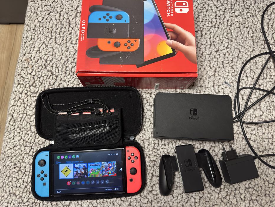 Nintendo Switch OLED + GRY + ETUI | Pełny zestaw | Super stan | OKAZJA!