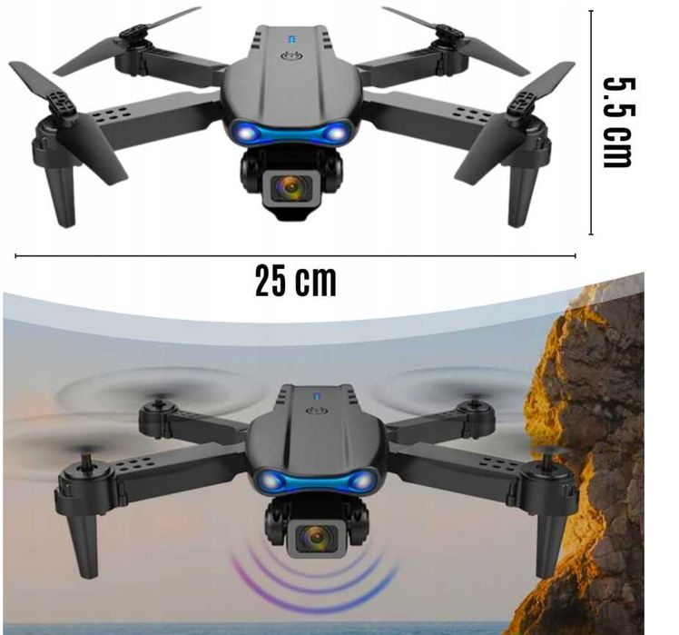 Unikanie Przeszkód Dron E99 2x Kamera 4K Zawis 200m Walizka(Wyprzedaż)