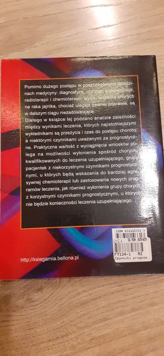 książka,,czynniki prognostyczne a wyniki  leczenia chorych na  raka ja