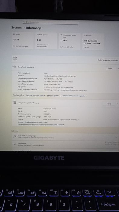 Laptop Gigabyte G6 KF2024 i7-13620H 32GB RAM 2TB SSD RTX 4060