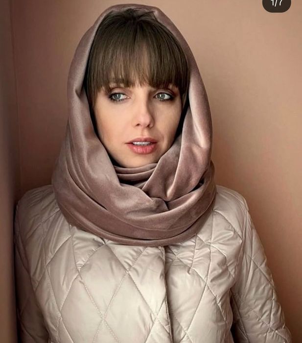 Хомут велюровий прдвійний пудра