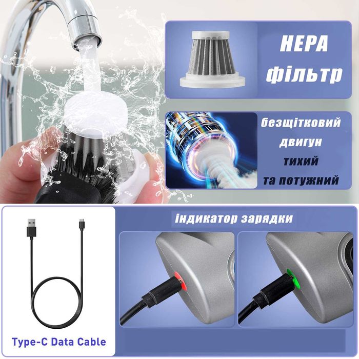 Ручной Пылесос Беспроводной Автомобильный Пылесос для Дома Компьютера