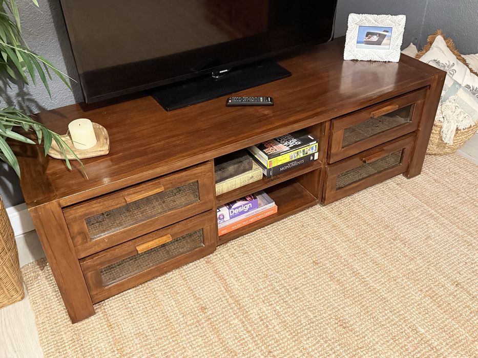 aparador, consola, armario, movel tv, acacia, arboretto, rústico