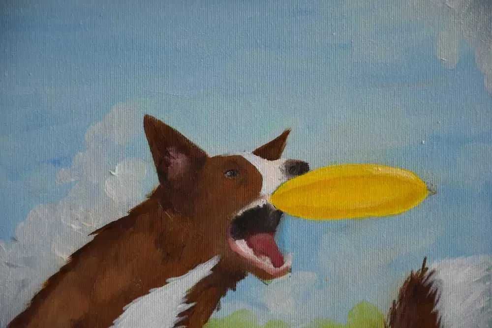 Quadro - Pintura a óleo original "Flying Catch"