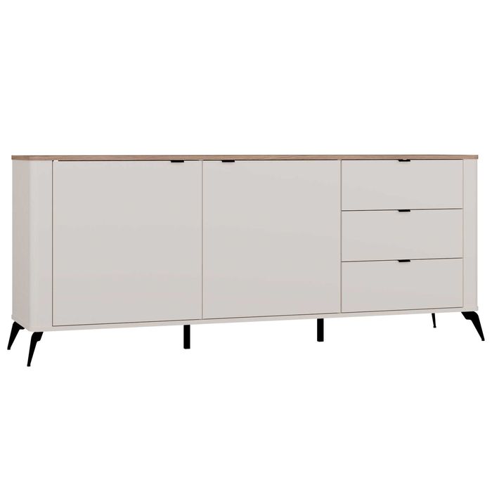 Komoda CORDOBA 2D3S Kaszmir Beż/ Dąb Castello 3 Szuflady Cichy Domyk