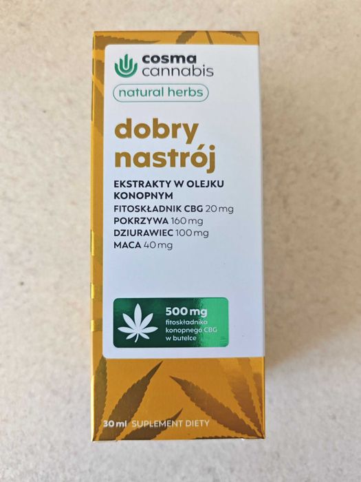 Olejek konopny CBG natural herbs dobry nastrój 30ml VEGE BIO + GRATIS