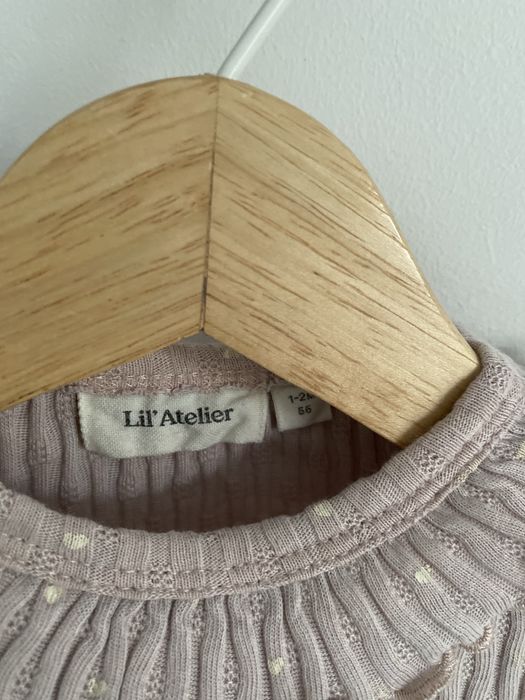 Body liliowe prążkowane lil’ atelier 56 kropki kremowe jak newbie