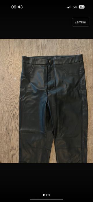 spodnie rurki obcisle czarne eco skora