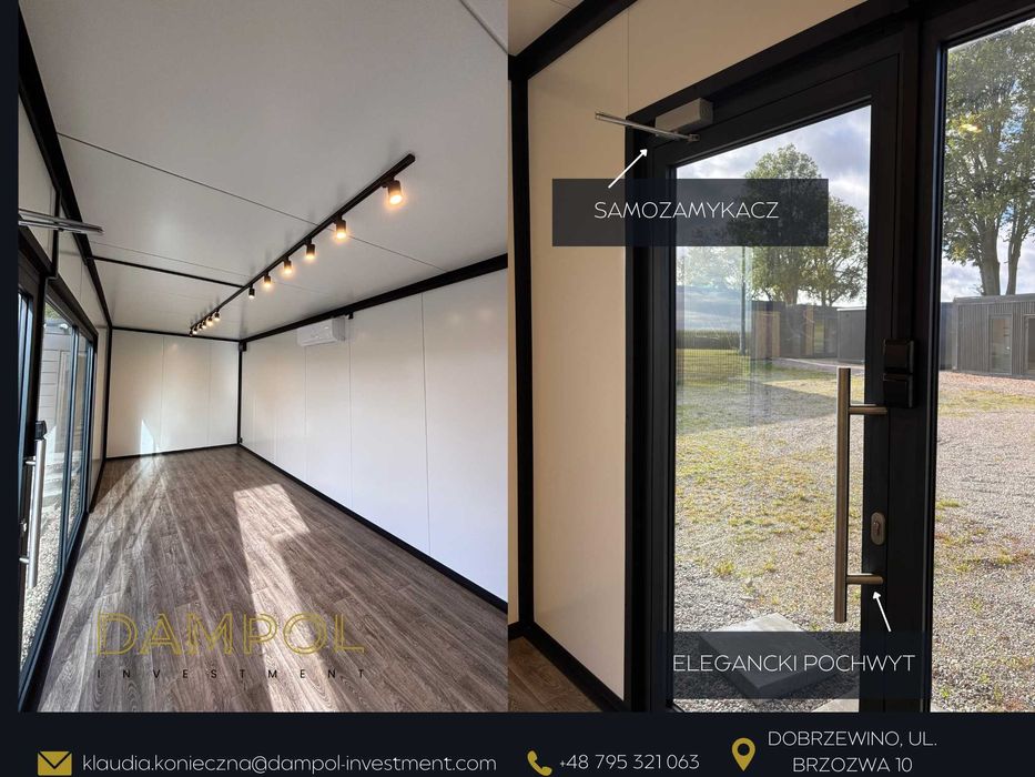 nowoczesny pawilon biurowy 21m2/ 7x3m/ sklep/ salon beauty/ groomer