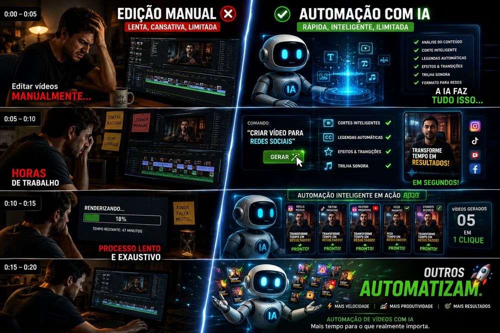 Edição de Vídeos e IA - Seu Trabalho Pronto em Minutos