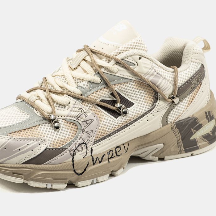 Кросівки Кроссовки  Balance 530 Beige Custom White Бежевый Белый Кастомный Бежевий Білий Кастомний Кросовки демісезон